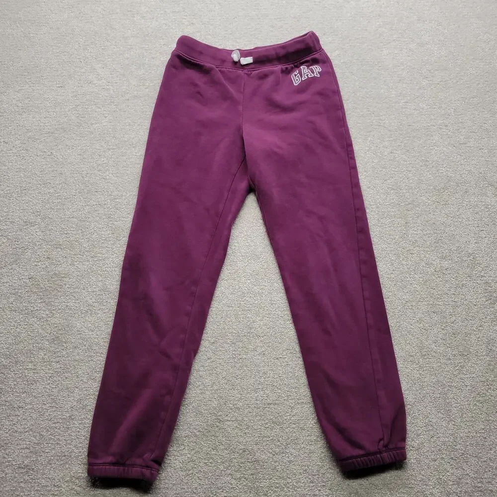 GAP Kids Girls XL 12 Purple Sweatpants Logo Jogger Pants Drawstring